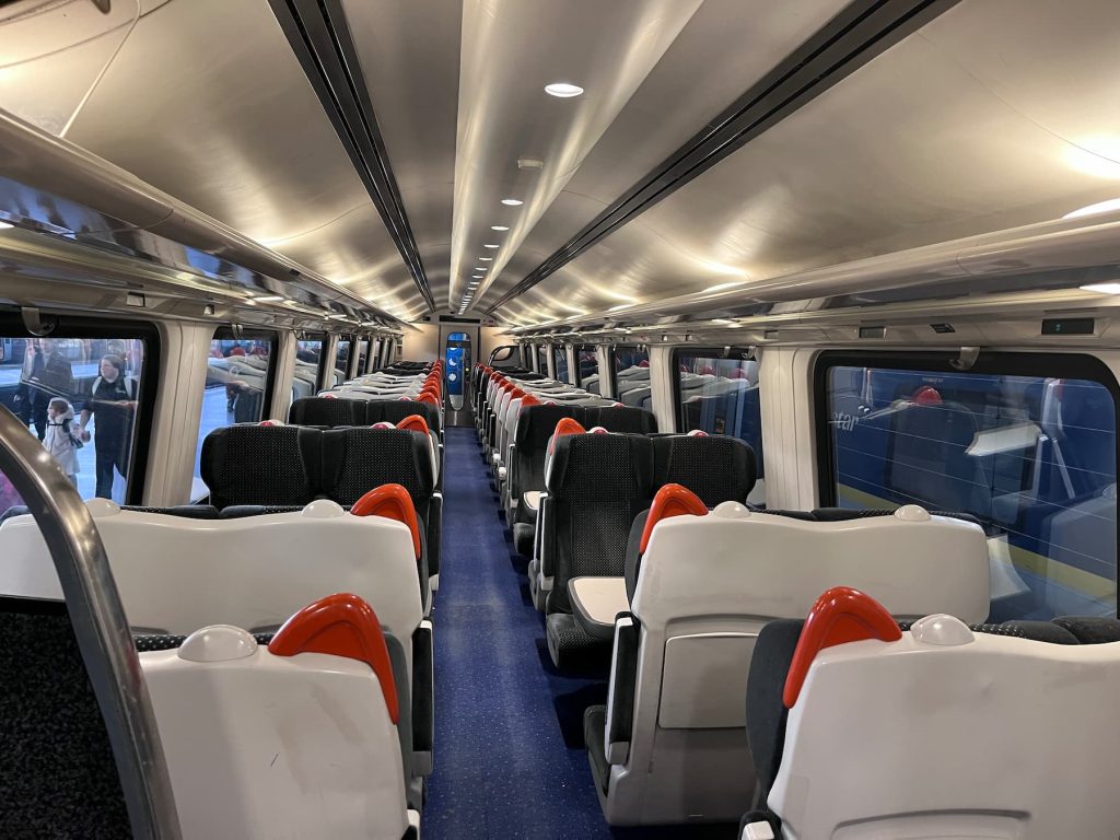 The Inside of the Oakham to London Direct Train
